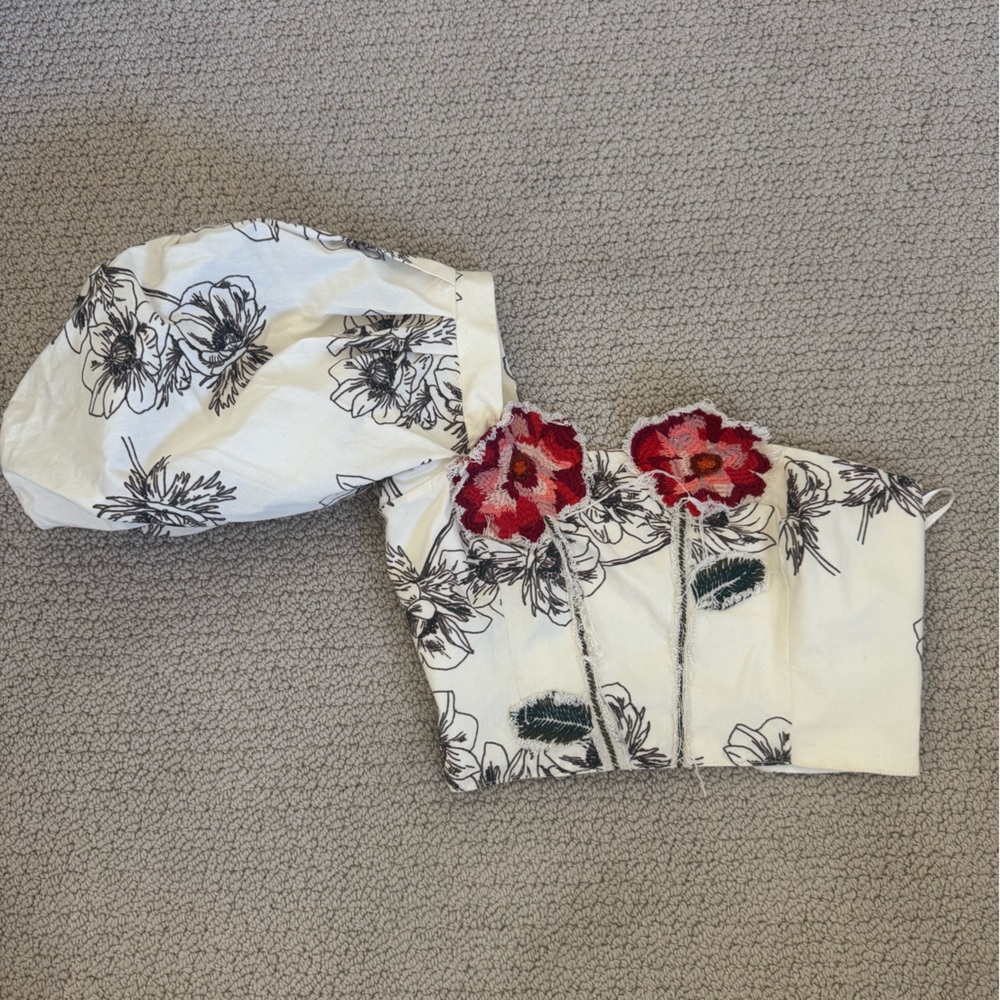 Floral Embroidered Off-Shoulder Top